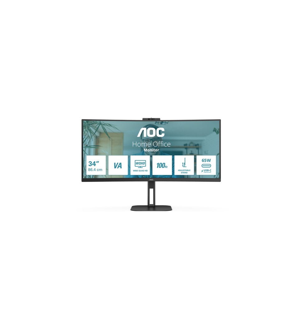 CU34V5CW/BK AOC V5 CU34V5CW LED display 86,4 cm (34") 3440 x 1440 Pixel Wide Quad HD Nero