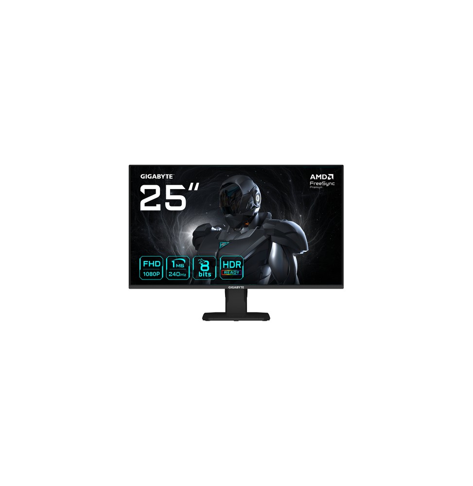 GIGABYTE GS25F2A Monitor Gaming 25" FHD - 1920 x 1080, 240Hz, 1ms, 300 cd/m², Display HDR 10, HDMI 2