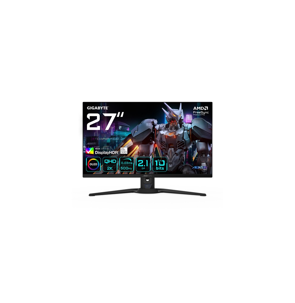GIGABYTE AORUS FO27Q5P Monitor da gaming OLED QHD – 2560 x 1440, 500 Hz, 0,03 ms, KVM, 300 cd/m², Fr