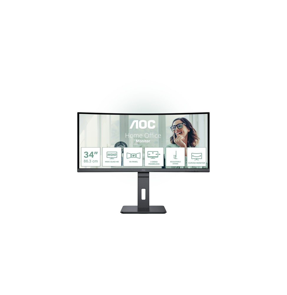 AOC CU34P3CV Monitor PC 86,4 cm (34") 3440 x 1440 Pixel UltraWide Quad HD LED Nero