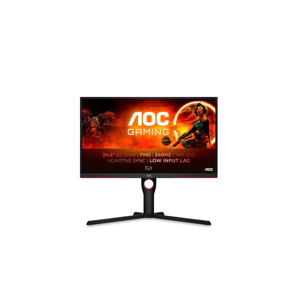 AOC G3 25G3ZM/BK Monitor PC 62,2 cm (24.5") 1920 x 1080 Pixel Full HD Nero, Rosso