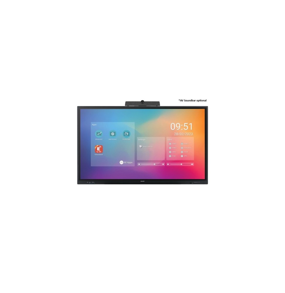 Sharp PN-LC862 Pannello piatto per segnaletica digitale 2,18 m (86") LCD Wi-Fi 450 cd/m² 4K Ultra HD Nero Touch screen