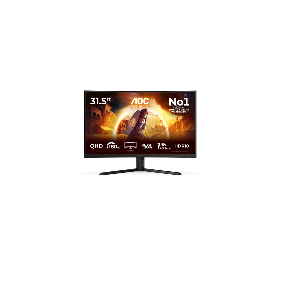 AOC G4 CQ32G4VE Monitor PC 80 cm (31.5") 2560 x 1440 Pixel Quad HD LCD Nero, Grigio