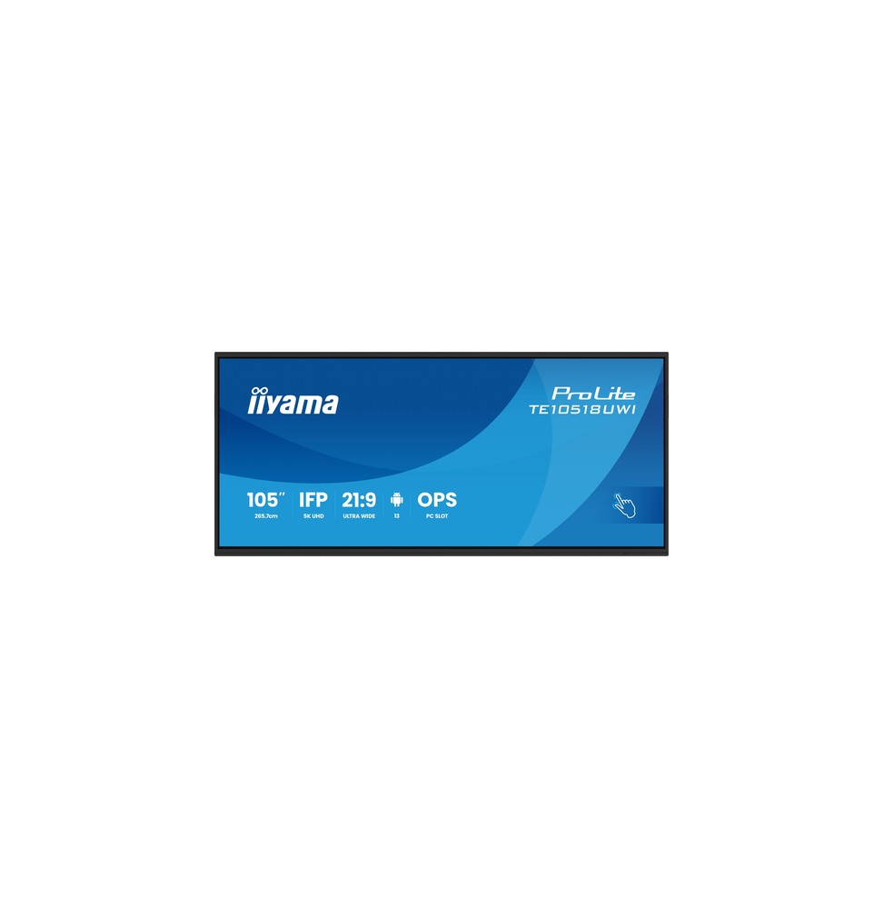 iiyama TE10518UWI-B1AG visualizzatore di messaggi Design chiosco 2,66 m (104.6") LED Wi-Fi 450 cd/m² 5K Ultra HD Nero Touch