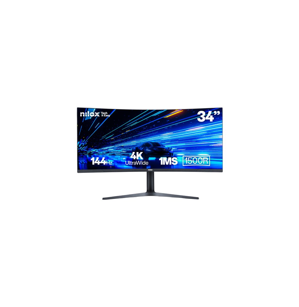 Nilox MONITOR 34' NXM344KD11 ULTRAWIDE 4K CURVO 144HZ 2HDMI 2DP 1MS MMDIA Monitor PC 86,4 cm (34') 3440 x 1440 Pixel UltraWide