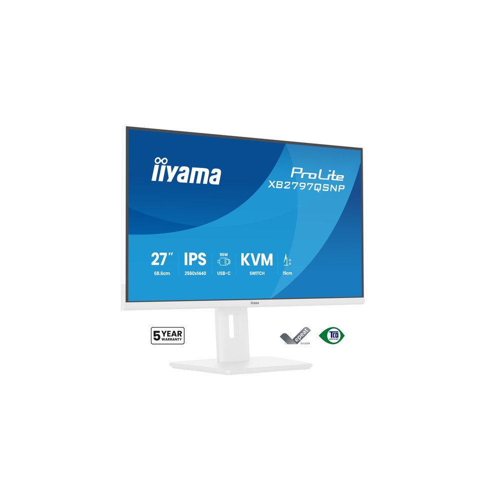 iiyama ProLite XB2797QSNP-W1 27' IPS LCD Monitor PC 68,6 cm (27') 2560 x 1440 Pixel Quad HD Bianco