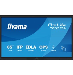 iiyama TE6515A-B2AG visualizzatore di messaggi Pannello piatto interattivo 163,8 cm (64.5') Wi-Fi 550 cd/m² 4K Ultra HD Nero