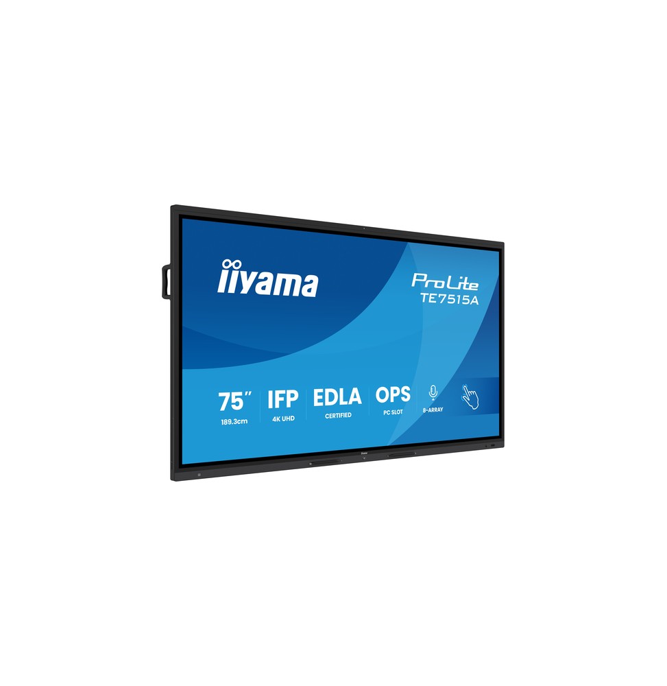 iiyama TE7515A-B2AG visualizzatore di messaggi Pannello piatto interattivo 190,5 cm (75') Wi-Fi 550 cd/m² 4K Ultra HD Nero