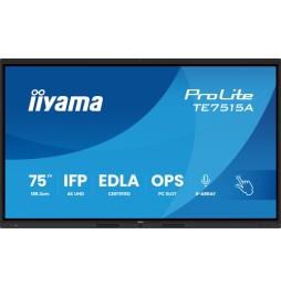 iiyama TE7515A-B2AG visualizzatore di messaggi Pannello piatto interattivo 190,5 cm (75') Wi-Fi 550 cd/m² 4K Ultra HD Nero