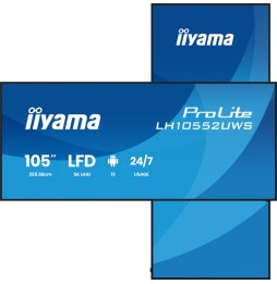 iiyama LH10552UWS-B1AG visualizzatore di messaggi Design chiosco 2,66 m (104.6') Wi-Fi 500 cd/m² UltraWide 5K HD Processore