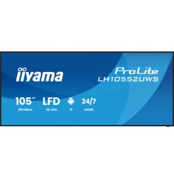 iiyama LH10552UWS-B1AG visualizzatore di messaggi Design chiosco 2,66 m (104.6') Wi-Fi 500 cd/m² UltraWide 5K HD Processore
