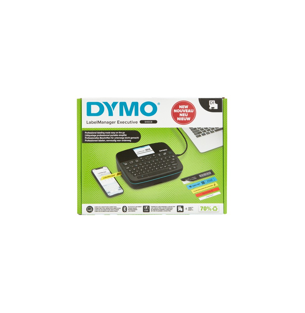 DYMO LabelManager LabelWriter 640CB Portable & Rechargeable Label Maker with Dual Connectivity - 2197370 stampante per