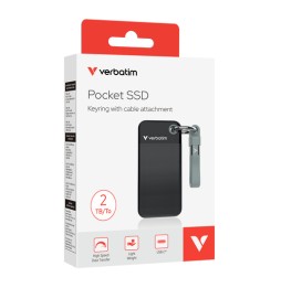 Verbatim Pocket SSD 2 TB USB tipo-C 3.2 Gen 2 (3.1 Gen 2) Nero, Grigio