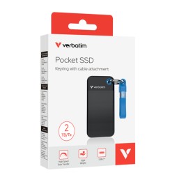 Verbatim Pocket SSD 2 TB USB tipo-C 3.2 Gen 2 (3.1 Gen 2) Nero, Blu
