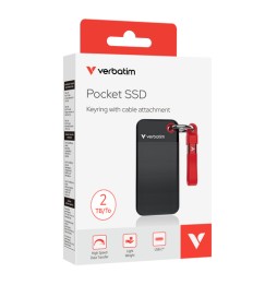 Verbatim Pocket SSD 2 TB USB tipo-C 3.2 Gen 2 (3.1 Gen 2) Nero, Rosso