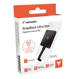 Verbatim SnapBack Ultra Slim SSD 512GB USB tipo-C USB 3.2 Gen 2x2 Nero