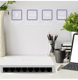 Qoltec 52246 switch di rete Non gestito Bianco