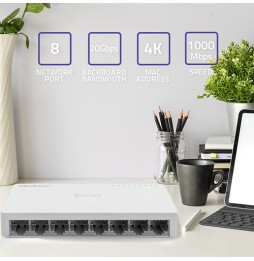 Qoltec 52248 switch di rete Non gestito Bianco