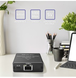 Qoltec 52249 switch di rete Non gestito Nero