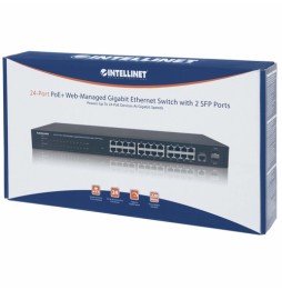 Intellinet 560559 switch di rete Gestito Gigabit Ethernet (10/100/1000) Supporto Power over Ethernet (PoE) Nero