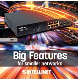 Intellinet 561167 switch di rete Gestito Gigabit Ethernet (10/100/1000) Supporto Power over Ethernet (PoE) Nero
