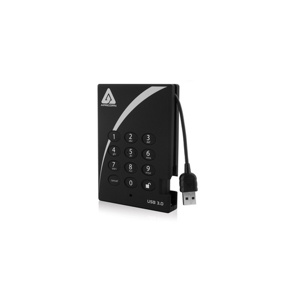 Apricorn Aegis Padlock Fortress 1TB disco rigido esterno 5400 Giri/min USB tipo A 3.2 Gen 1 (3.1 Gen 1) Nero