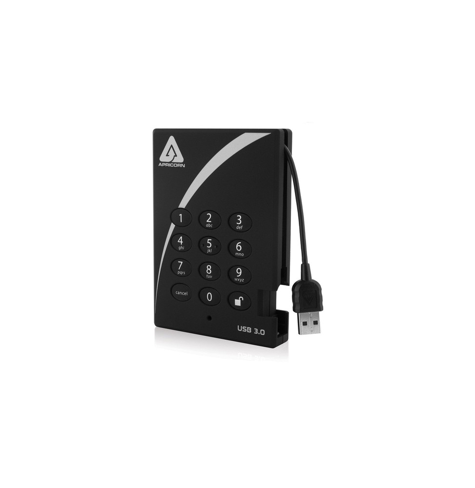 Apricorn Aegis Padlock disco rigido esterno 2 TB 5400 Giri/min USB tipo A 3.2 Gen 1 (3.1 Gen 1) Nero