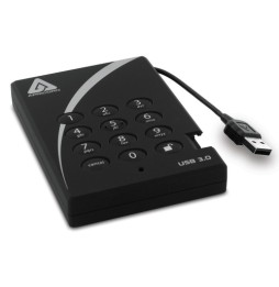 Apricorn Aegis Padlock USB 3.0 500GB disco rigido esterno 5400 Giri/min USB tipo A 3.2 Gen 1 (3.1 Gen 1) Nero