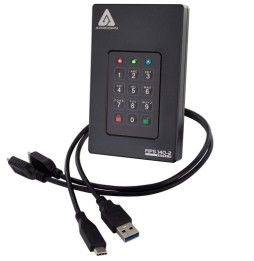 Apricorn Aegis Fortress L3 2 TB Da USB tipo A a USB tipo C 3.2 Gen 1 (3.1 Gen 1) Nero