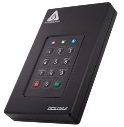 Apricorn Aegis Fortress L3 2 TB Da USB tipo A a USB tipo C 3.2 Gen 1 (3.1 Gen 1) Nero