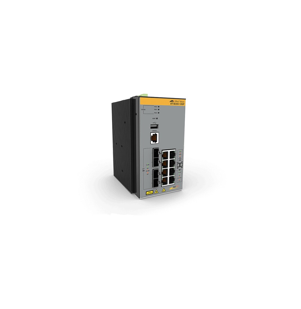 Allied Telesis AT-IE340-12GP-80 Gestito L3 Gigabit Ethernet (10/100/1000) Supporto Power over Ethernet (PoE) Grigio