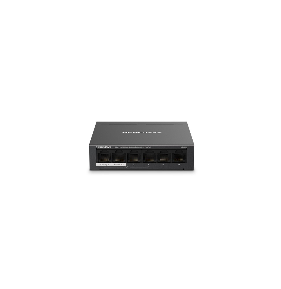 Mercusys MS106LP switch di rete Gestito Fast Ethernet (10/100) Supporto Power over Ethernet (PoE) Nero
