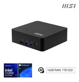 MSI Cubi NUC AI+ 3MG-003EU Copilot+ PC Intel Core Ultra 7 355 16 GB DDR5-SDRAM 1 TB SSD Windows 11 Pro Mini PC Nero