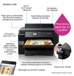 Epson EcoTank L1116 stampante a getto d'inchiostro A colori 4800 x 1200 DPI A3 Wi-Fi