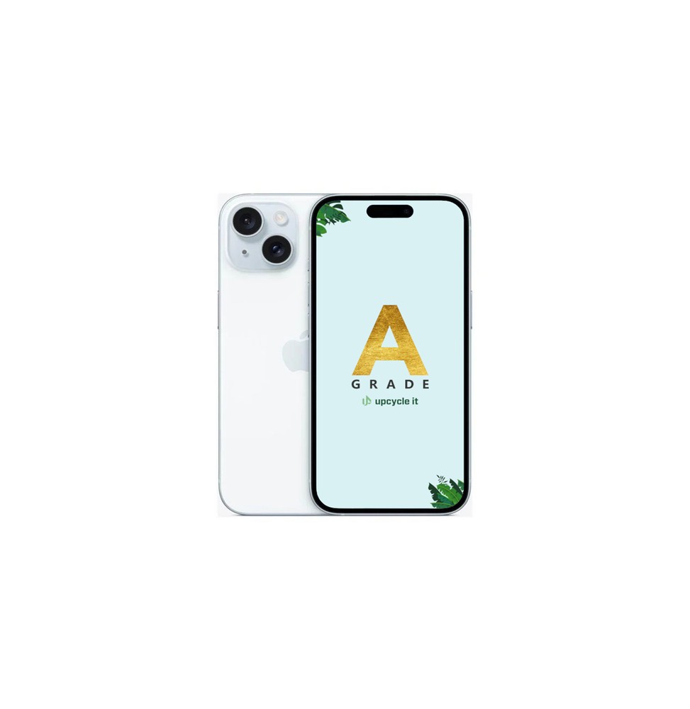 upcycle it Apple iPhone 15 (Refurbished) A 15,5 cm (6.1') Doppia SIM iOS 17 5G USB tipo-C 128 GB Blu Rinnovato