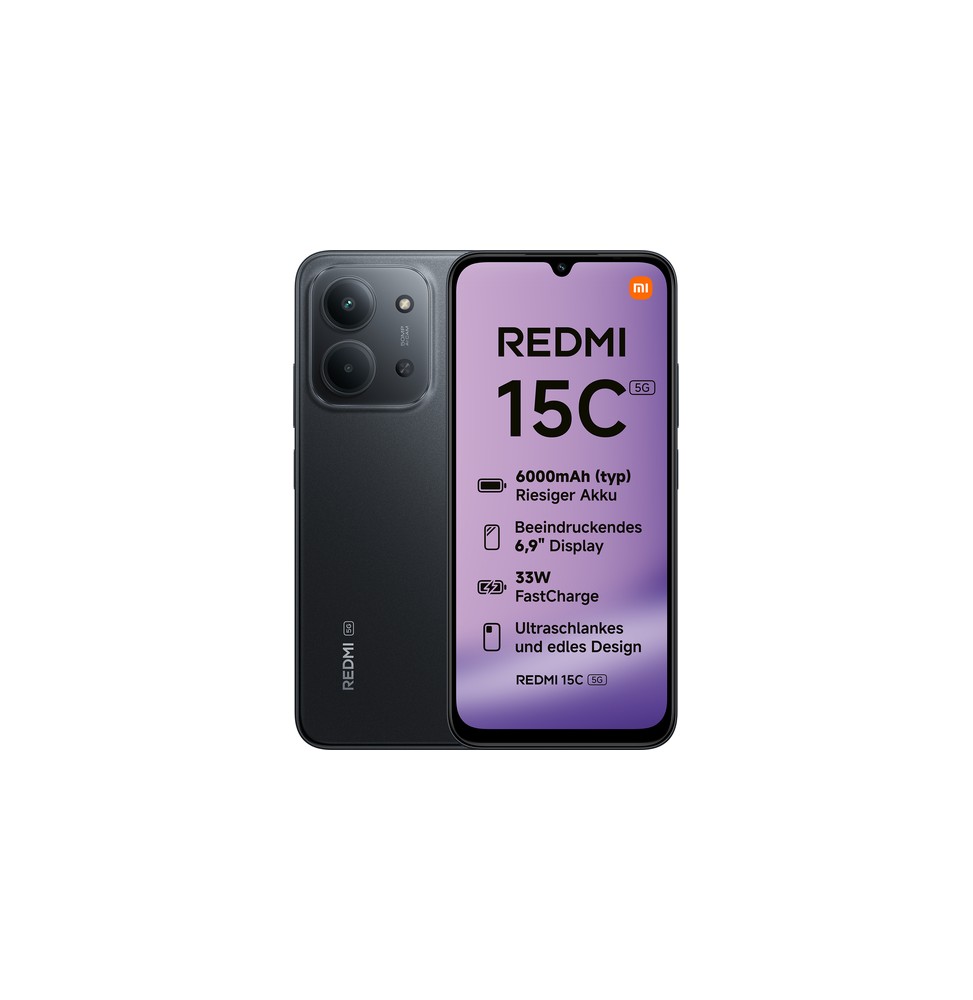 Xiaomi Redmi 15C 17,5 cm (6.9') 5G USB tipo-C 4 GB 128 GB 6000 mAh Nero