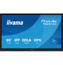 iiyama TE6513A-B2AG Signage Display 163.8 cm (64.5') Wi-Fi 163,8 cm (64.5') 4K Ultra HD Touch screen Processore integrato