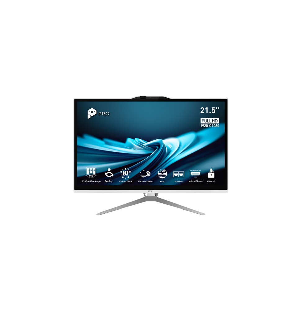 MSI Pro AP222T 14MA-614EU Intel® Core™ i3 i3-14100 54,6 cm (21.5') 1920 x 1080 Pixel Touch screen PC All-in-one 8 GB DDR4-SDRAM