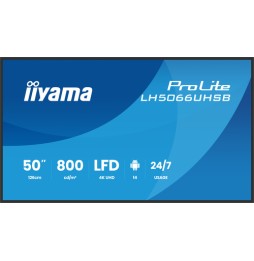 iiyama LH5066UHSB-B1AG visualizzatore di messaggi Pannello piatto per segnaletica digitale 127 cm (50') LCD Wi-Fi 800 cd/m² 4K