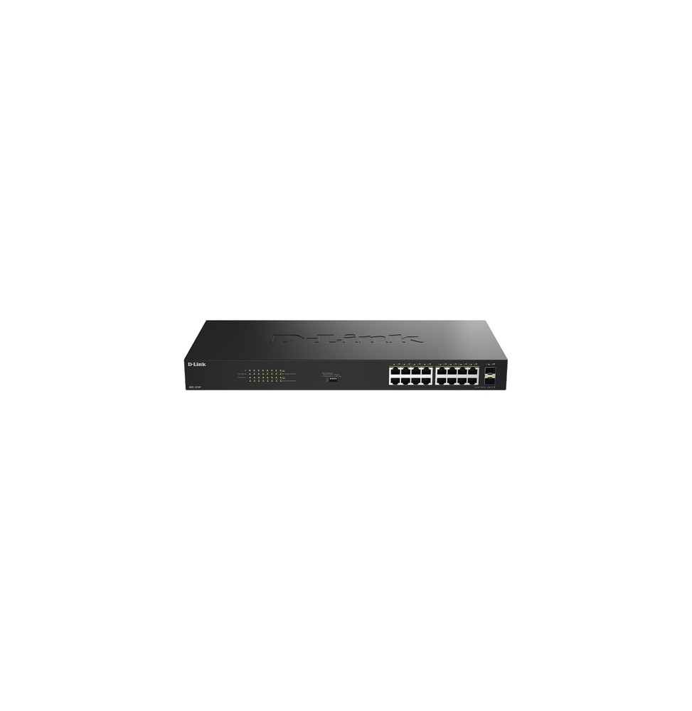 D-Link DGS-1018P Non gestito Gigabit Ethernet (10/100/1000) Supporto Power over Ethernet (PoE) Nero