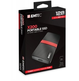 Emtec X200 128 GB USB tipo-C 3.2 Gen 1 (3.1 Gen 1) Nero, Rosso