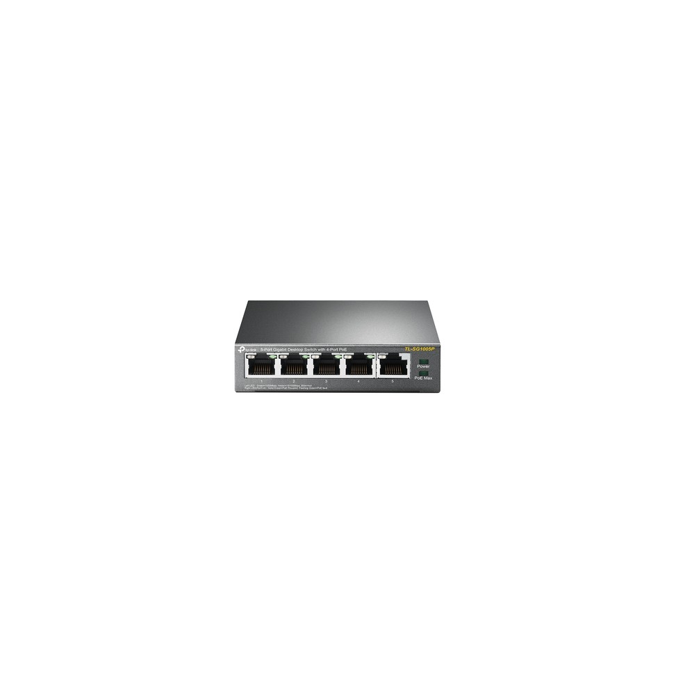 TP-Link TL-SG1005P Non gestito Gigabit Ethernet (10/100/1000) Supporto Power over Ethernet (PoE) Nero