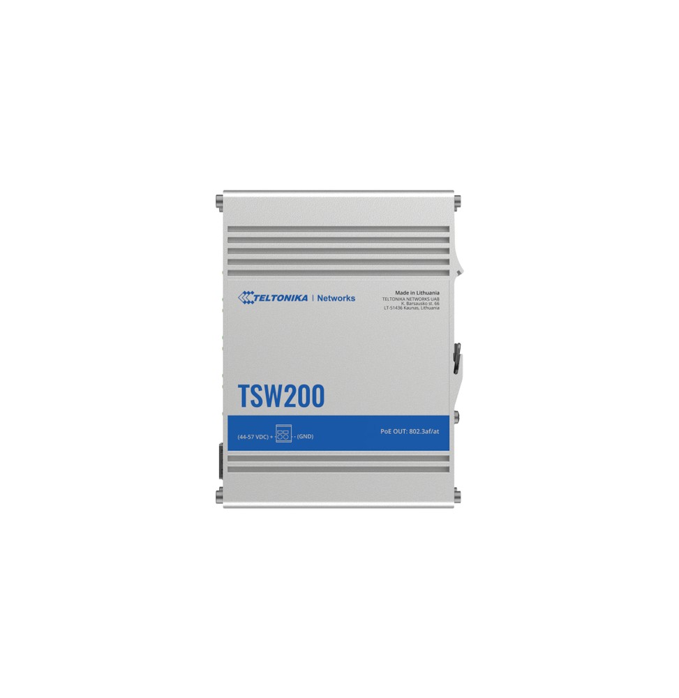 Teltonika TSW200 switch di rete Non gestito Gigabit Ethernet (10/100/1000) Supporto Power over Ethernet (PoE) Alluminio