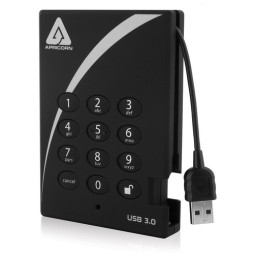 Apricorn A25-3PL256-1000 disco rigido esterno 1 TB 5400 Giri/min USB tipo A 3.2 Gen 1 (3.1 Gen 1) Nero