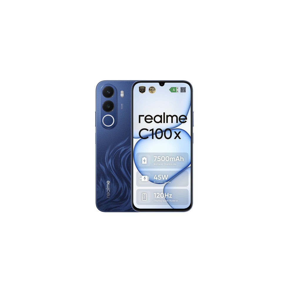 realme C100x 17,3 cm (6.8') Android 16.0 4G USB tipo-C 4 GB 256 GB 7500 mAh Blu