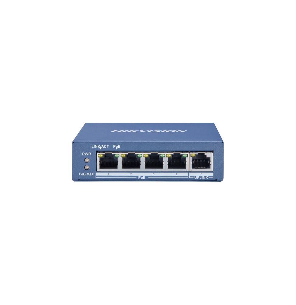 Hikvision DS-3E0505P-E/M switch di rete Non gestito L2 Gigabit Ethernet (10/100/1000) Supporto Power over Ethernet (PoE) 1U Blu