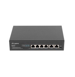 Lanberg RSFE-4P-2FE-60 switch di rete Non gestito Fast Ethernet (10/100) Supporto Power over Ethernet (PoE) 1U Nero