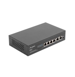Lanberg RSFE-4P-2FE-60 switch di rete Non gestito Fast Ethernet (10/100) Supporto Power over Ethernet (PoE) 1U Nero